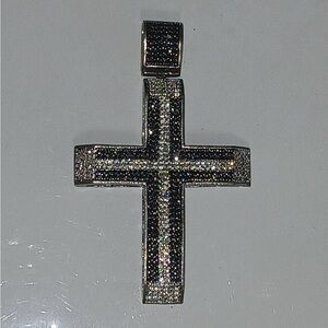 Silver Cross Pendant with Sparkling Accents